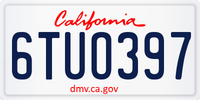 CA license plate 6TUO397
