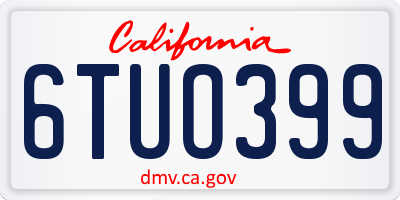 CA license plate 6TUO399