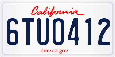CA license plate 6TUO412