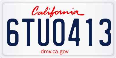 CA license plate 6TUO413