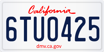 CA license plate 6TUO425