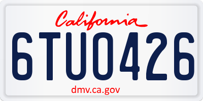 CA license plate 6TUO426