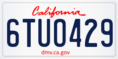 CA license plate 6TUO429