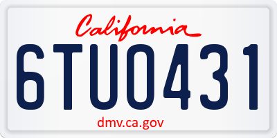 CA license plate 6TUO431
