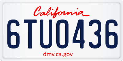 CA license plate 6TUO436