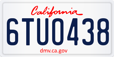CA license plate 6TUO438