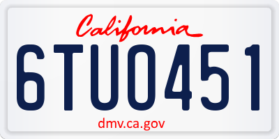 CA license plate 6TUO451
