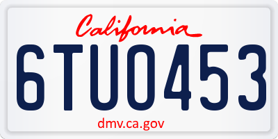 CA license plate 6TUO453