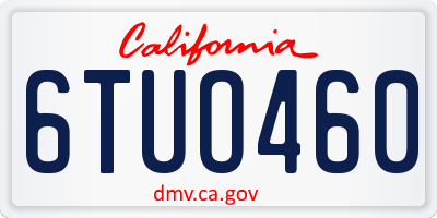 CA license plate 6TUO460