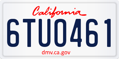 CA license plate 6TUO461