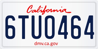 CA license plate 6TUO464