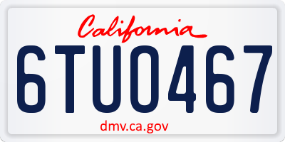 CA license plate 6TUO467