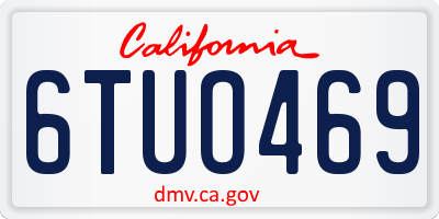 CA license plate 6TUO469