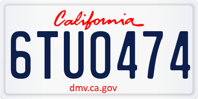 CA license plate 6TUO474