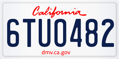 CA license plate 6TUO482