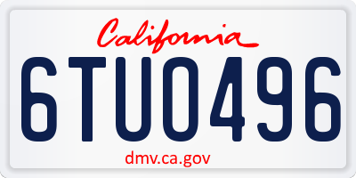 CA license plate 6TUO496