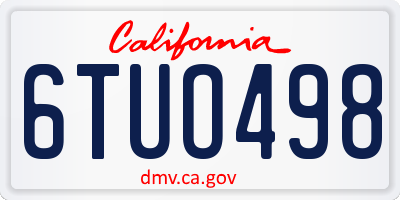 CA license plate 6TUO498