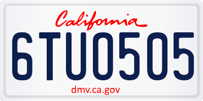 CA license plate 6TUO505