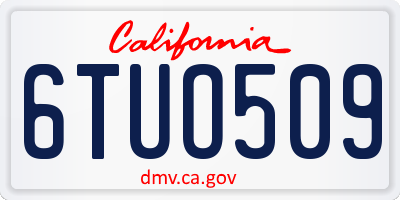 CA license plate 6TUO509