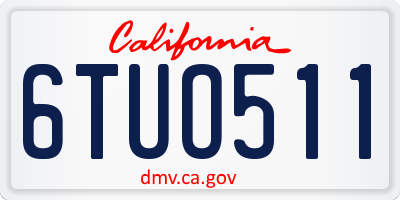 CA license plate 6TUO511