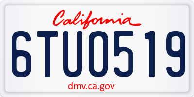 CA license plate 6TUO519