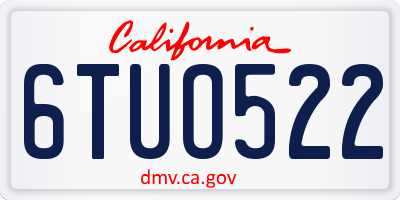 CA license plate 6TUO522
