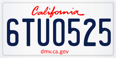CA license plate 6TUO525