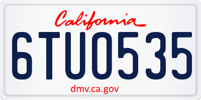 CA license plate 6TUO535