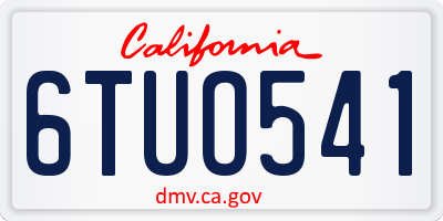 CA license plate 6TUO541