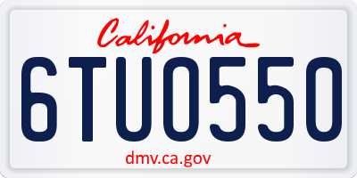 CA license plate 6TUO550