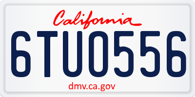 CA license plate 6TUO556