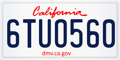CA license plate 6TUO560