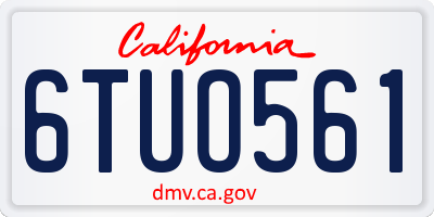 CA license plate 6TUO561