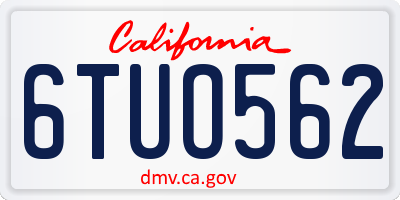 CA license plate 6TUO562