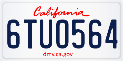 CA license plate 6TUO564