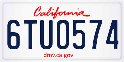 CA license plate 6TUO574