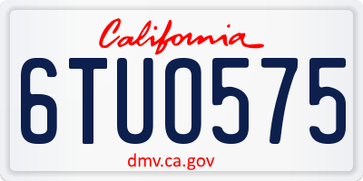 CA license plate 6TUO575