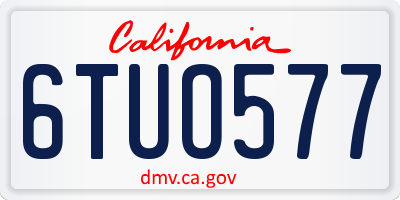 CA license plate 6TUO577