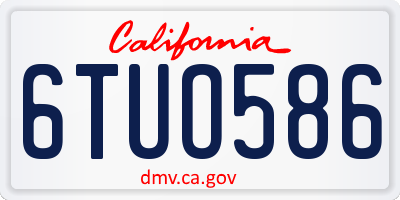 CA license plate 6TUO586
