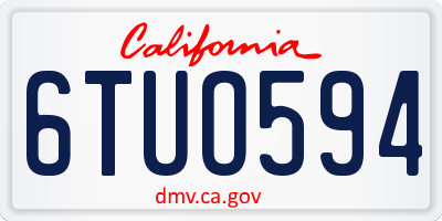 CA license plate 6TUO594