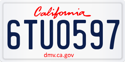 CA license plate 6TUO597