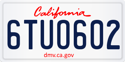 CA license plate 6TUO602