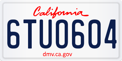 CA license plate 6TUO604