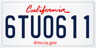 CA license plate 6TUO611