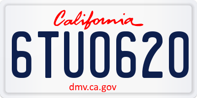 CA license plate 6TUO620