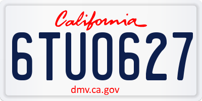 CA license plate 6TUO627