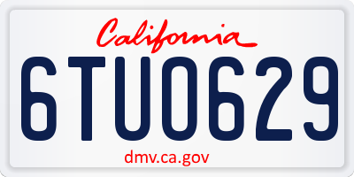 CA license plate 6TUO629