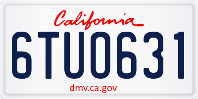 CA license plate 6TUO631