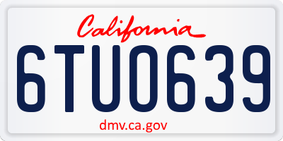 CA license plate 6TUO639