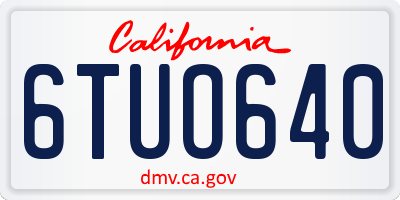 CA license plate 6TUO640